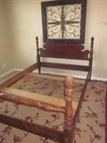 Antique bed frame, matching dresser