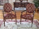 Pair of open arm chairs