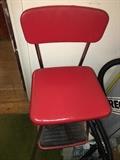 red vintage kitchen stool