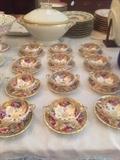 Set of 12 English Cauldon cream soup bowls/saucers