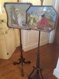 Antique needlepoint fire screens