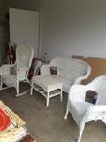 White wicker furniture