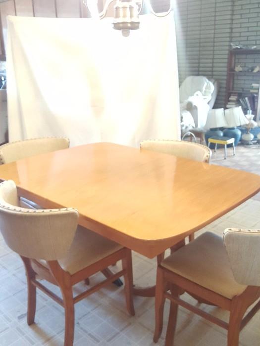 Vintage Maple Mid-Century Table with Chairs