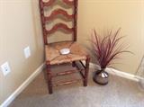 Cane bottom straight chair - more decor