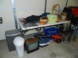 Shredder, wastebasket, small tv, blower - Garage