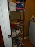 Laundry room, miscellaneous towels, wash cloths, linens