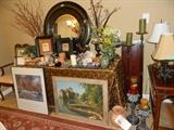 Lots of home decor, candles, candle holders & stands