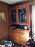 Oak china cabinet.