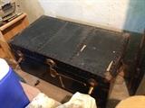 Steamer trunk, closed.