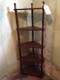 Corner shelving unit.