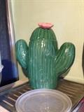 Ceramic cactus cookie jar.