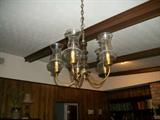 Brass chandelier 5 bulb.