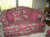 Love seat with matching chair/matching valances.