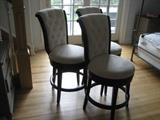 Three Upholstered Counter Stools