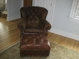 "Churchill" Leather Club Chair with Ottoman by Restoration Hardware