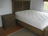 Salvage Wood "Shutter" Queen Bed with Matching Nightstand by Restoration Hardware