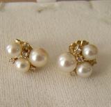 Pearl and Diamond studs