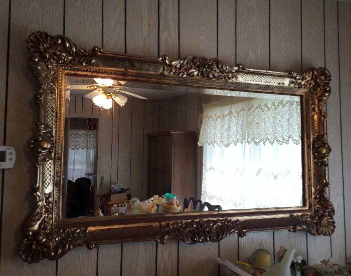 Beautiful Ornate Style Gold Tone Hollywood Mirror