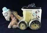 American Bisque Donkey pulling Cart Cookie Jar
