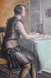 An Original Oil On Canvas By Local Indiana Artist Florence Smithburn {1904 - 1989 } -- The Provenance Shows That This Painting Has Been In 5 Locations ( The Florence B. Smithburn Estate [ Her Personal Collection ], The Cincinnati Art Galleries, Walther Hawkins, Piper Fine Art, RGB Estate ) -- Framed In A Beautiful Black & Gold Marble Wood - Works By This Artist Have Been Sold At Christies Auction House - Comes With An Artist Bio