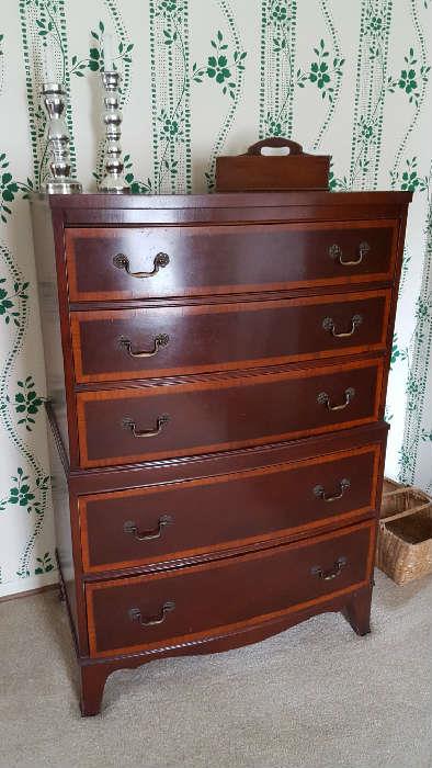 Curved front tall bureau - 