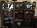 Antique Leaded Glass Mission Book Case
