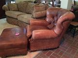 Leather Chair & Ottoman from Beacon Hill