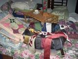 Vintage Quilts, Blankets, Ties, Bed Table