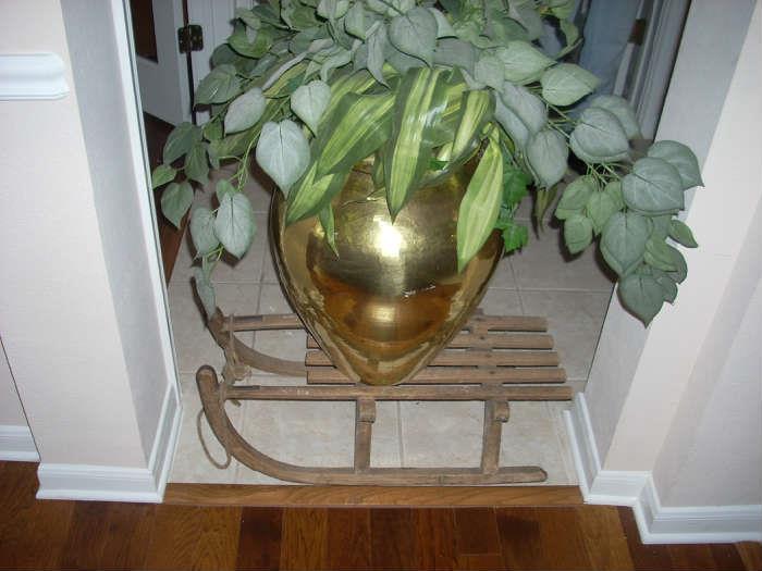 Sled shown with vase
