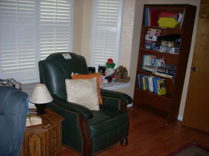 Recliner, one of several types of bookcases and side table