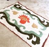 Super cool 1960-70s hand hooked wool rug