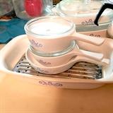 Corningware cooking and serving pieces