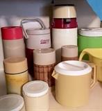 Vintage thermos bottles