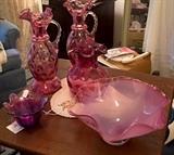 pink art glaass