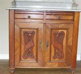 Antique Marble-Top Cabinet