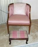 Vintage Chair Set w/Foot Stool