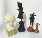 Group 4 Small Sculptures Bronze, Marble