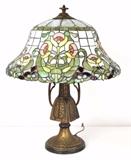 American Bell Form Leaded Glass Lamp