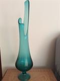 Tall blue Mid Century vase