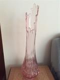 Tall fluted vase in pale amethyst