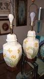 Vintage hand painted Ginger Jar Lamps
