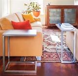 Industrial Modern Nickel Finish Cantilevered Lamp Tables (2) 90.00 each