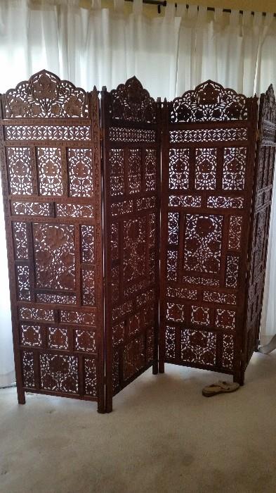 Antique Hand Carved Wood Room Divider/Screen-Stunning!