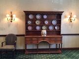 A Welsh Cupboard with Vintage Majolica Plates.