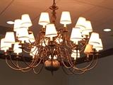 Large Brass Chandelier.