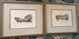 Pair of Antique French Sofa Engravings.
