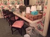 Five French Provincial Style Stools Available.