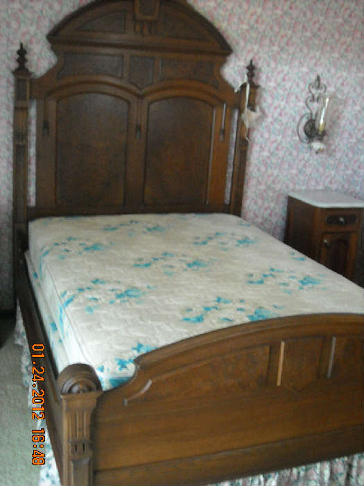 This gorgeous bed has a dramatic seven-foot headboard.