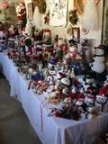 Holiday decorations, including huge selection of Santa Claus figures and items