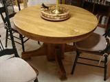 Antique solid oak dining table